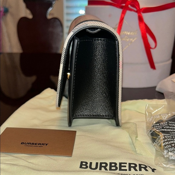 Burberry Crossbody Bag in Tan, Black, and Red Check - Picture 5 of 8